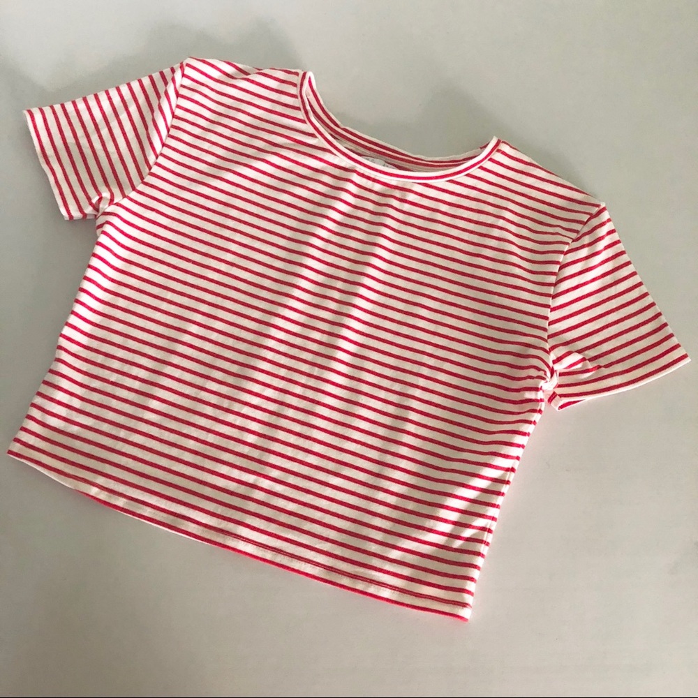 Zara striped cropped tee